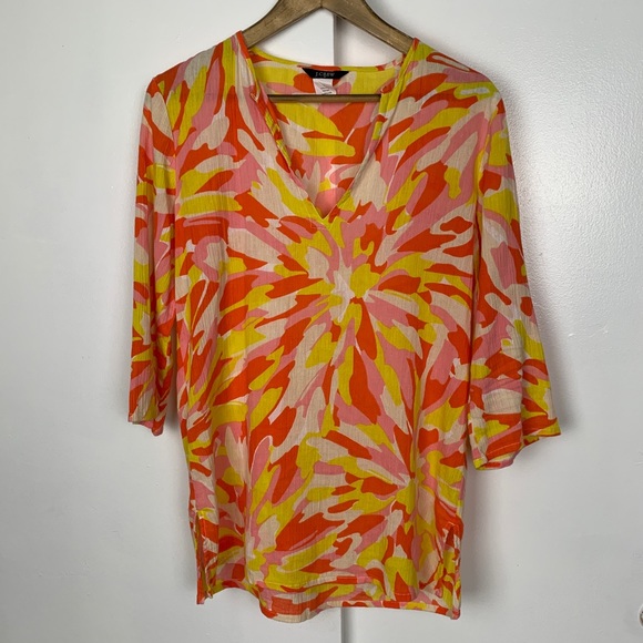 J.Crew Cotton 3/4 Sleeve Swim Coverup/Tunic - Picture 7 of 8